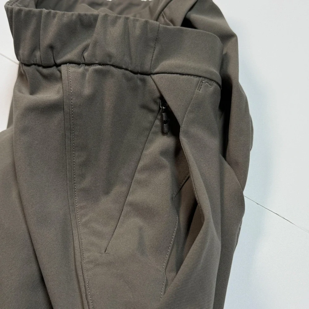 Lululemon Pants Womens 8 Olive Green Pleated Tapered Joggers Zip Pocket Athletic
